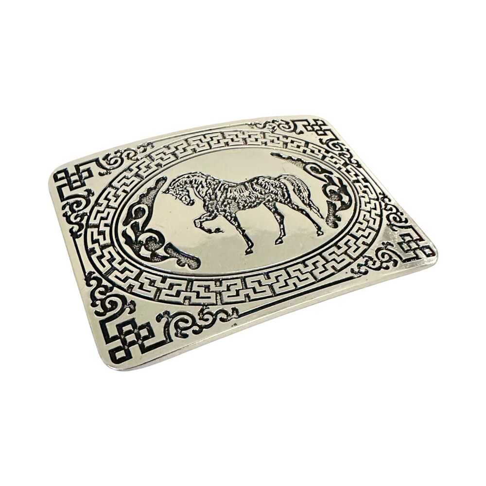 2054 Cowboy Belt Buckle Handcrafted High-End Pressed Plate Horse Design